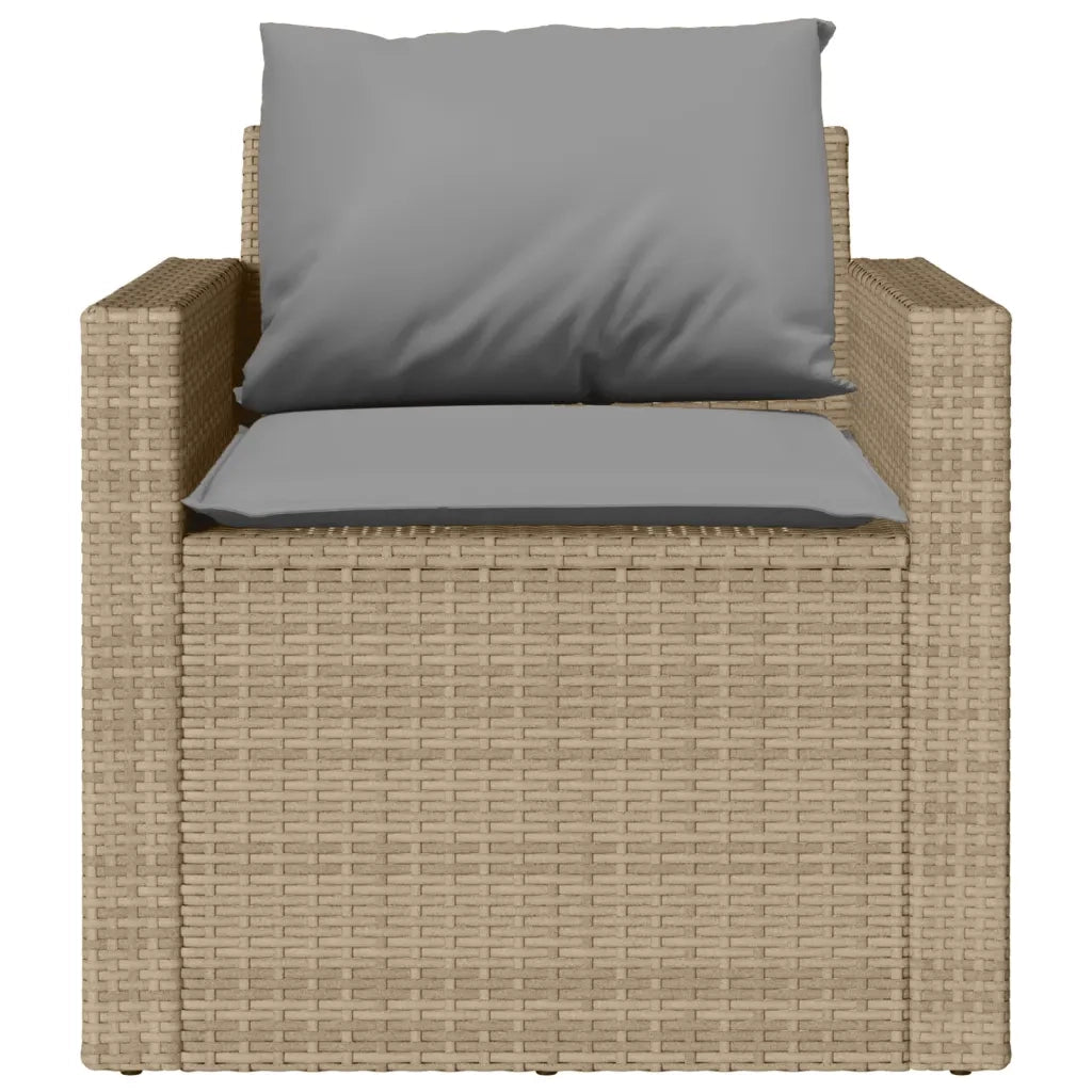 Set Divano da Giardino 4 pz con Cuscini Beige in Polyrattan 366363