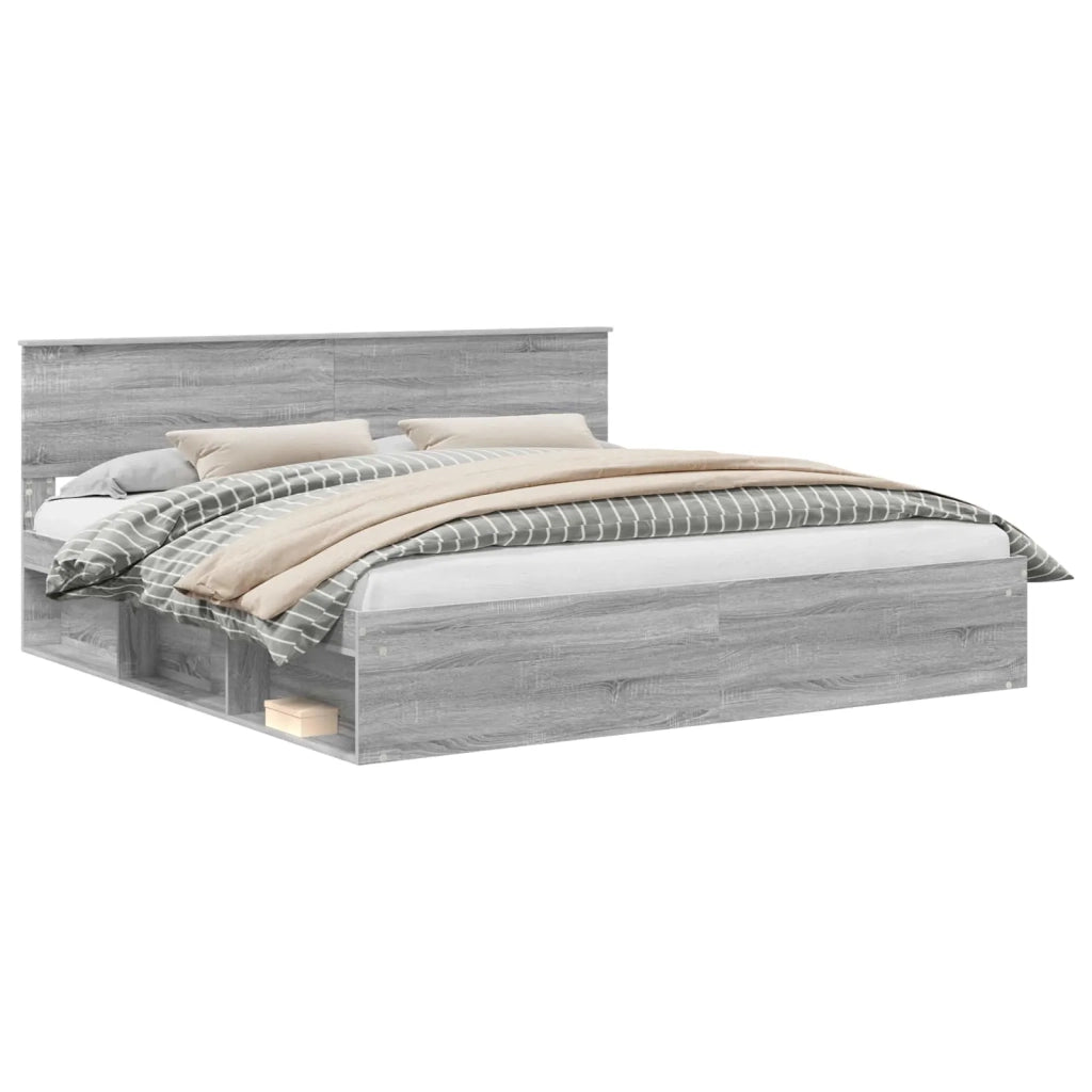 Struttura del letto Grigio Sonoma 200 x 200 cm Pino massello 3410560