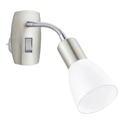 Applique Moderna Dakar 3 Acciaio Grigio Plastiche Bianche 1 Luce E14 Ip20