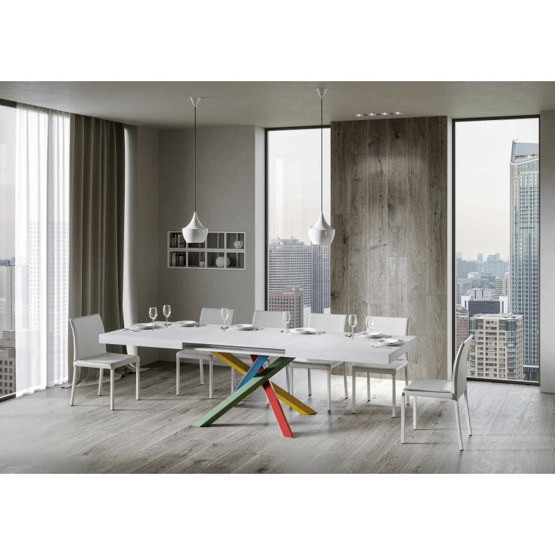 Tavolo allungabile 200/304x90 cm Volantis telaio Multicolore 4/B - Bianco Frassino