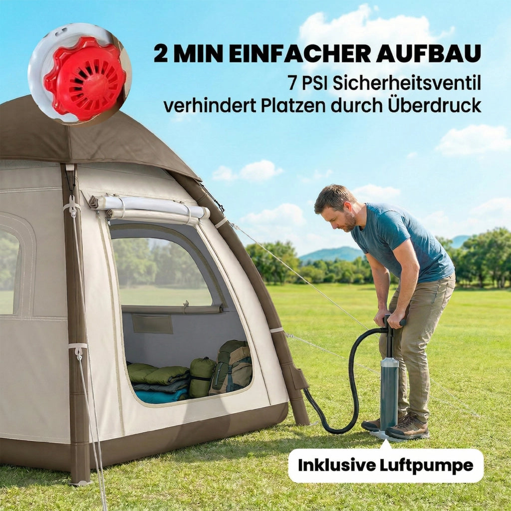 Tenda gonfiabile 3 persone ¨C Minimal ¨C Verde, mesh, con pompa