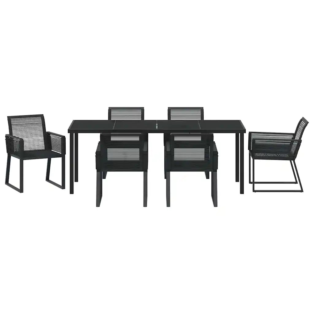 Set da Pranzo per Giardino 7 pcs Nero 3379315