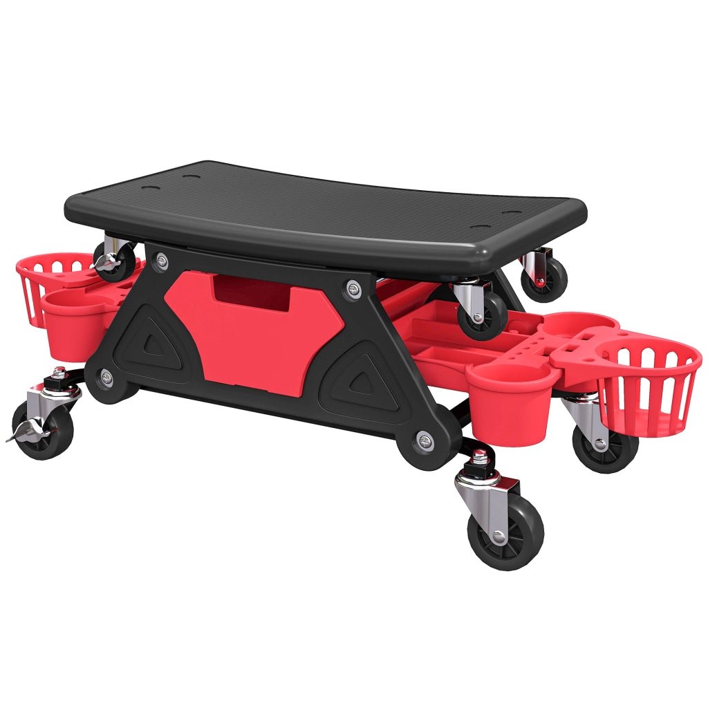 Sgabello Girevole con Ruote ¨C Minimal ¨C 86x33x33cm, Rosso