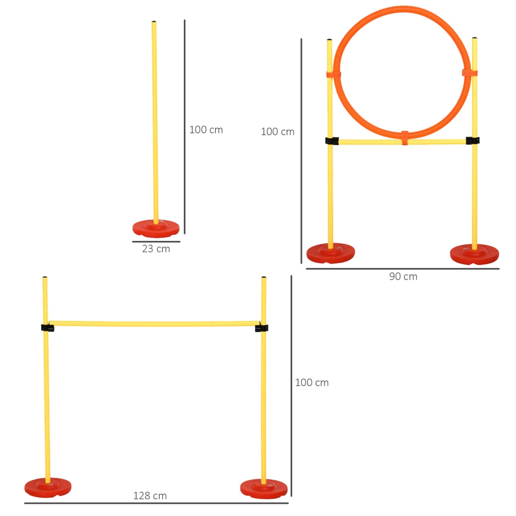 Set Agility per Cani ¨C Xylo ¨C 3 Pezzi con Ostacoli Regolabili e Slalom