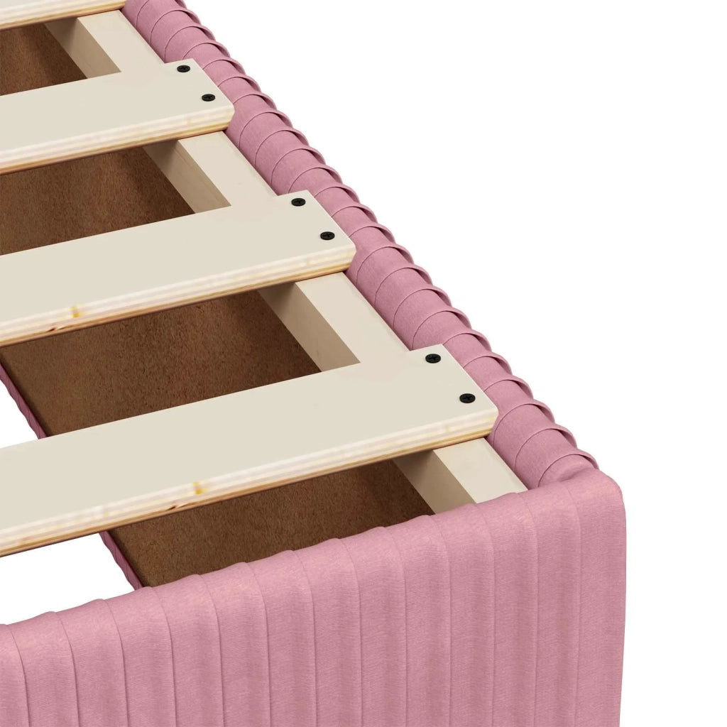 Letto box spring con materasso Rosa 140 x 190 cm Velluto 3451684