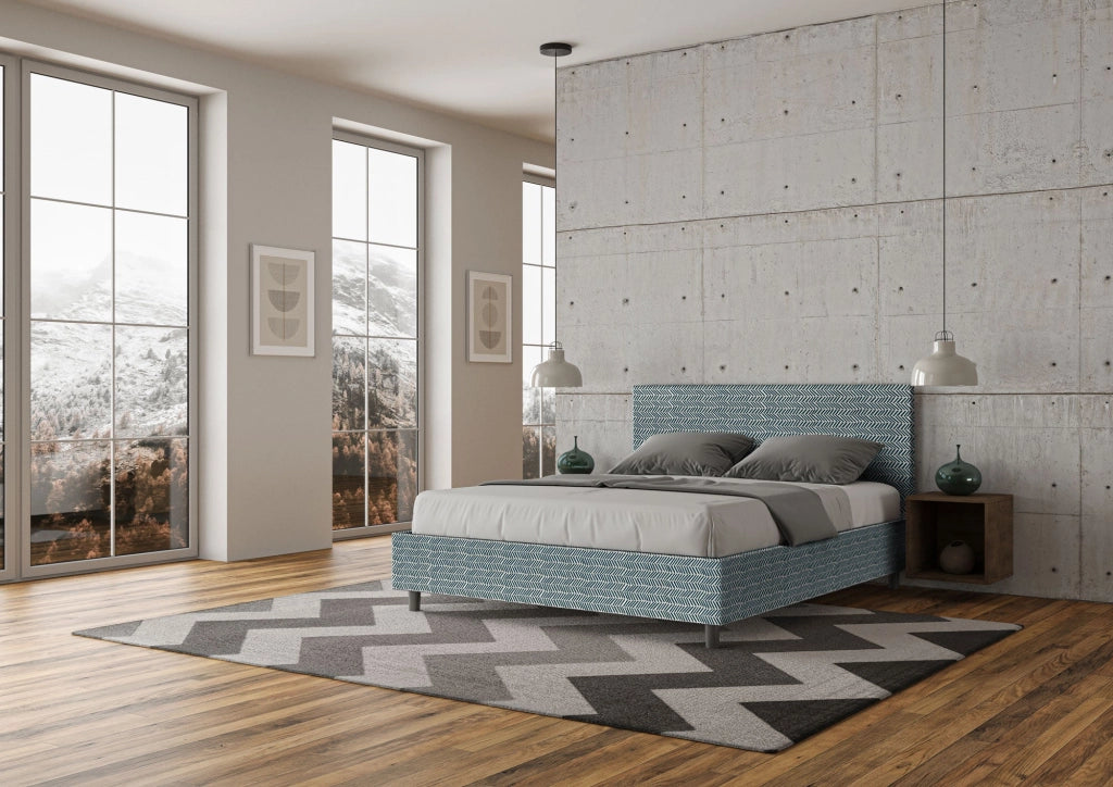Letto Matrimoniale 160x210 cm con Rete Adele Aragona 8 Blu
