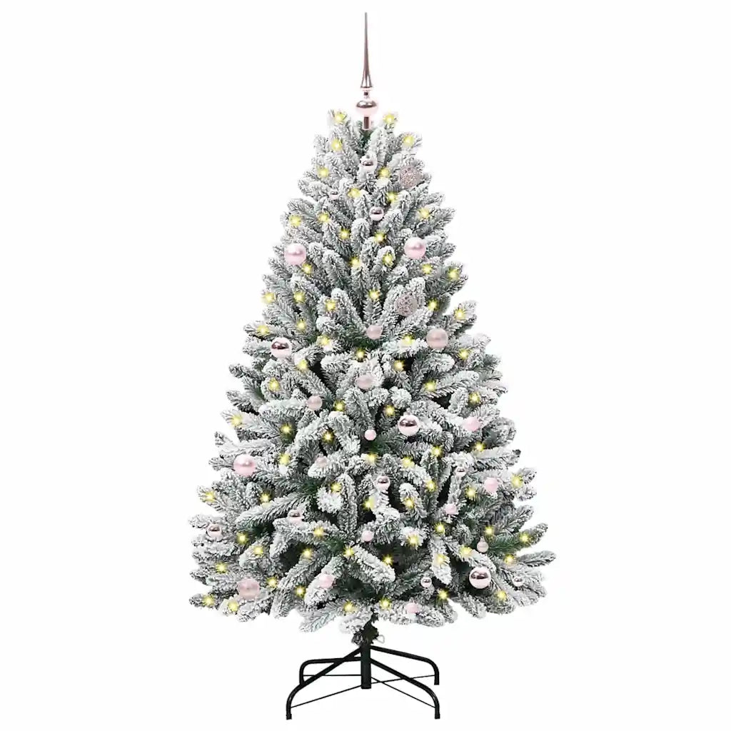 Albero di Natale artificiale con 150 LED Verde e Bianco 150 cm 3395741
