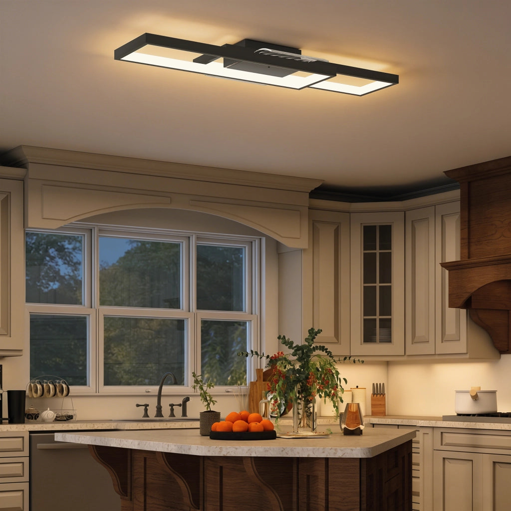 Lampada LED Soffitto Dimmerabile Telecomando ¨C zephmum ¨C Nero 70x30 cm