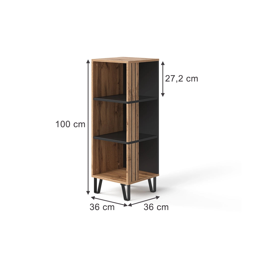 Vicco Scaffale Quercia Wotan 36 x 100 cm con 3 scomparti