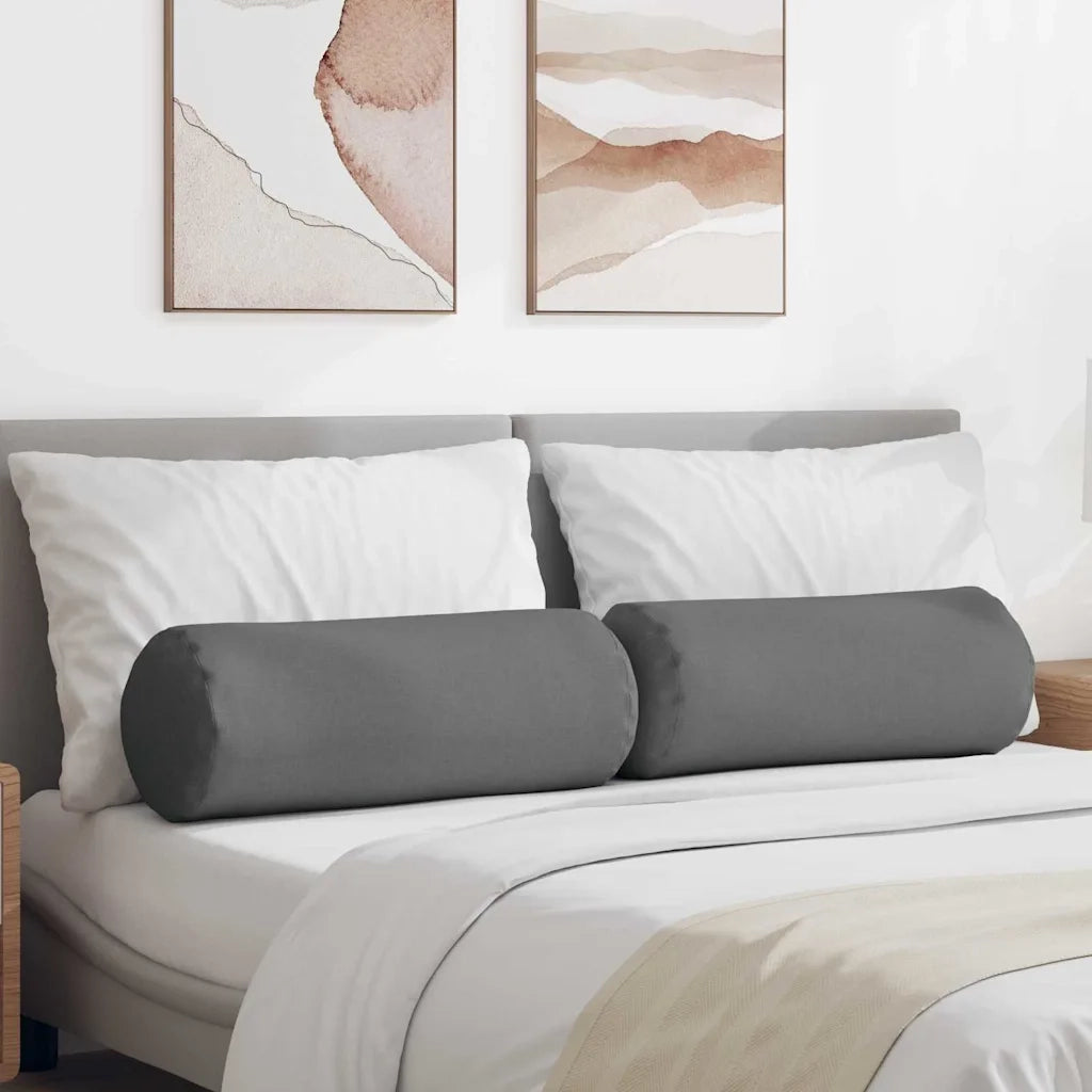 Cuscini a rullo 2 pz | Cuscini per sedie Grigio scuro ? 25 x 70 cm Tessuto