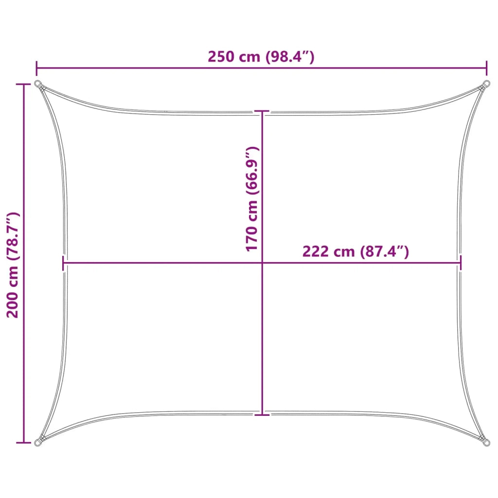 Vela da ombra solare Grigio chiaro e bianco 2 x 2,5 m 42031111