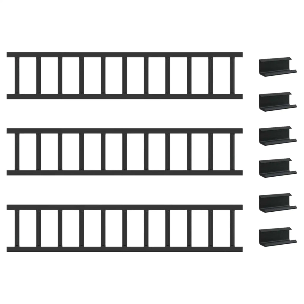 Guardia per neve sul tetto Nero 300 x 2,5 x 20 cm Acciaio CFW2845031