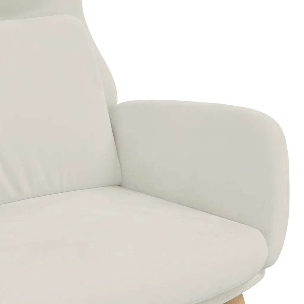 Poltrona | Sedia Relax Bianco Crema Velluto