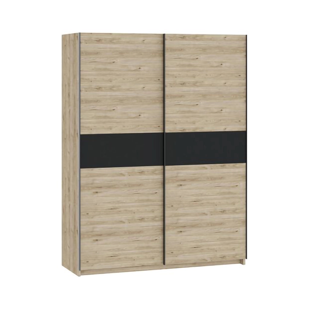 Armadio Camera da Letto Manita, Guardaroba 2 Ante 2 Ripiani, 150x204h cm Marrone Rovere