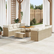 Set Divano da Giardino 11 pcs Beige polyrattan