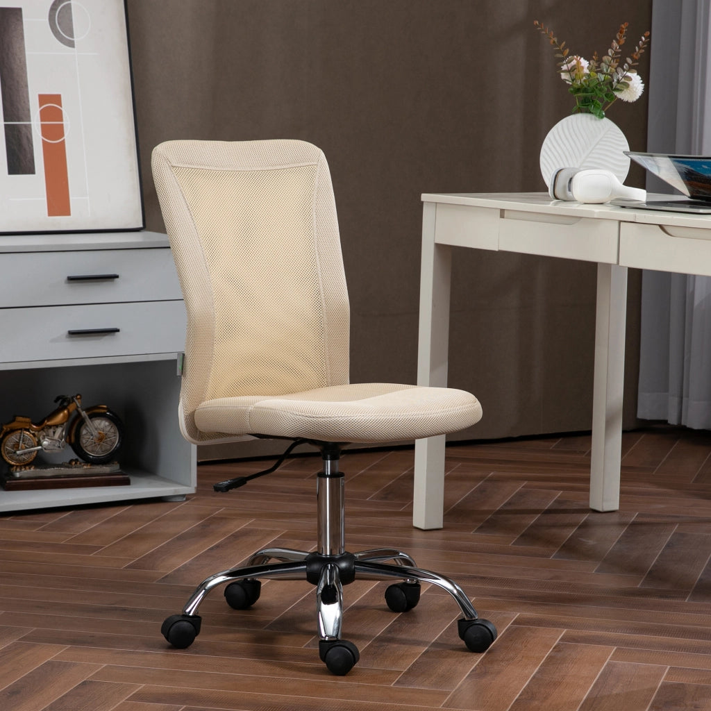 Sedia da ufficio ergonomica ¨C Minimal ¨C rete beige, cromata, altezza regolabile