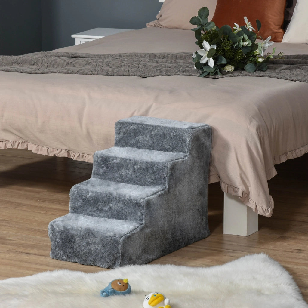 Scala per Cani 4 Gradini ¨C Minimal ¨C 60x35x44 cm Grigio