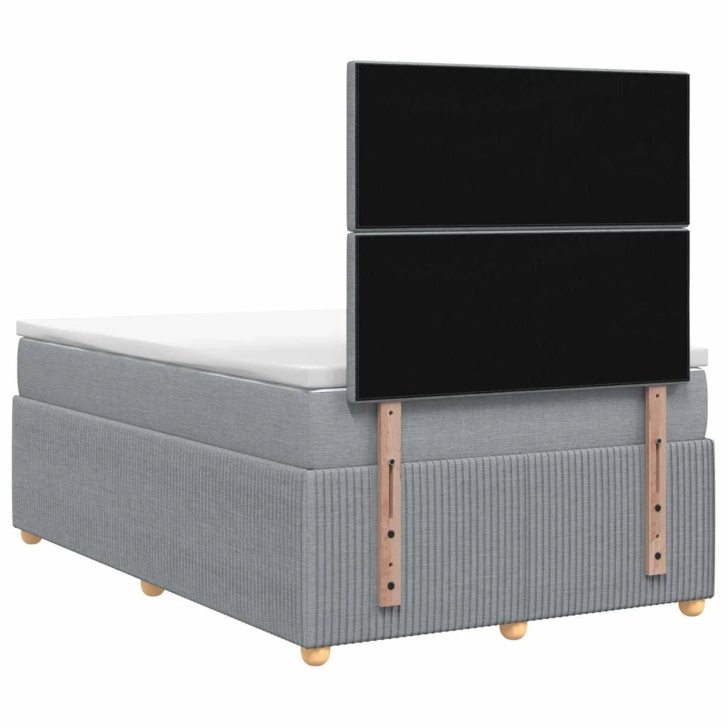 Letto Box Spring LED con Materasso Grigio Chiaro 120 x 190 cm 3455818