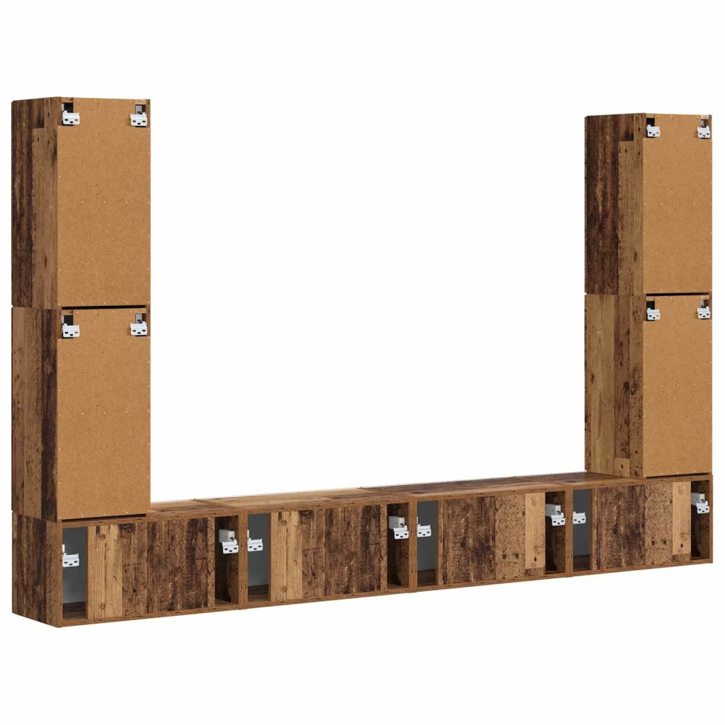 Set mobile TV 8 pcs Legno vecchio Legno multistrato 3409139