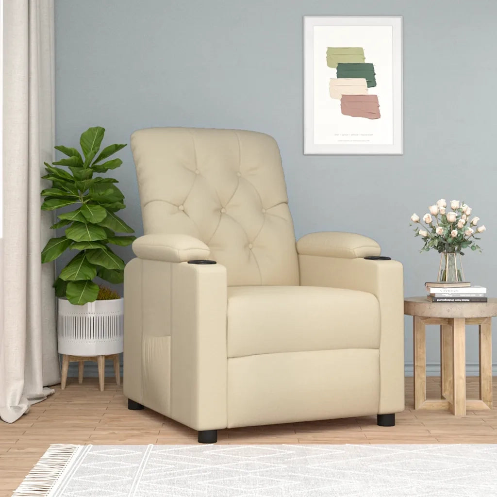 Poltrona Reclinabile in Tessuto Crema 339111