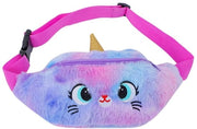 Borsa a spalla per bambini con tasca, foderata in poliestere, lilla, 24x12x5cm