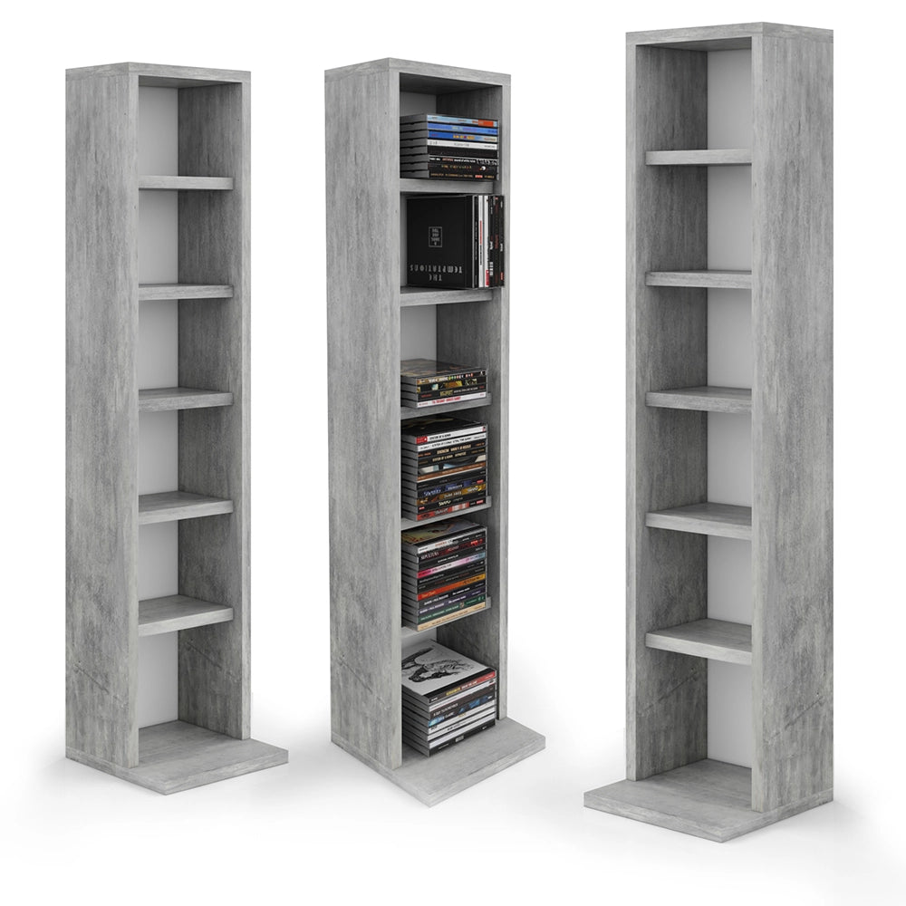 Vicco Scaffale porta cd Calcestruzzo 21 x 91.8 cm