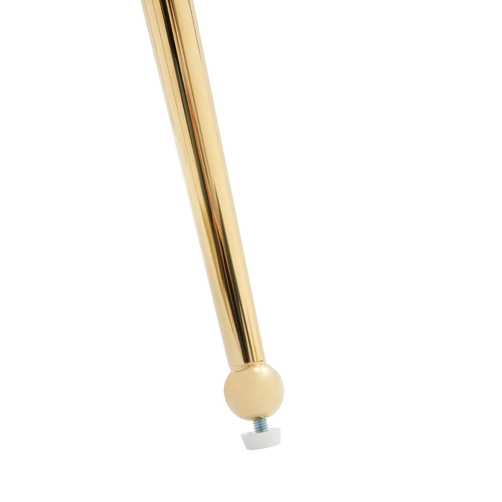 Sedia da pranzo Set di 4 con braccioli e supporto lombare in velluto Beige Oro