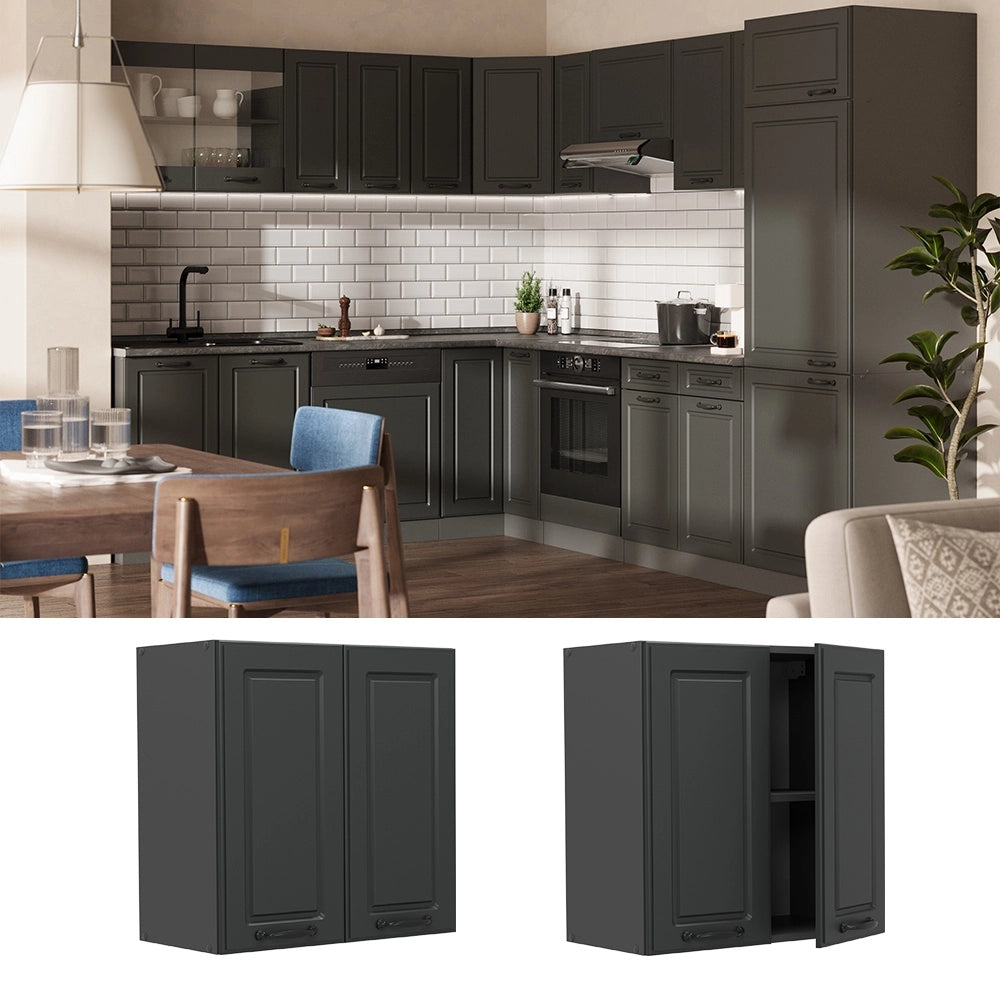Pensile da cucina R-Line Antracite rustico/Antracite 60 cm Vicco