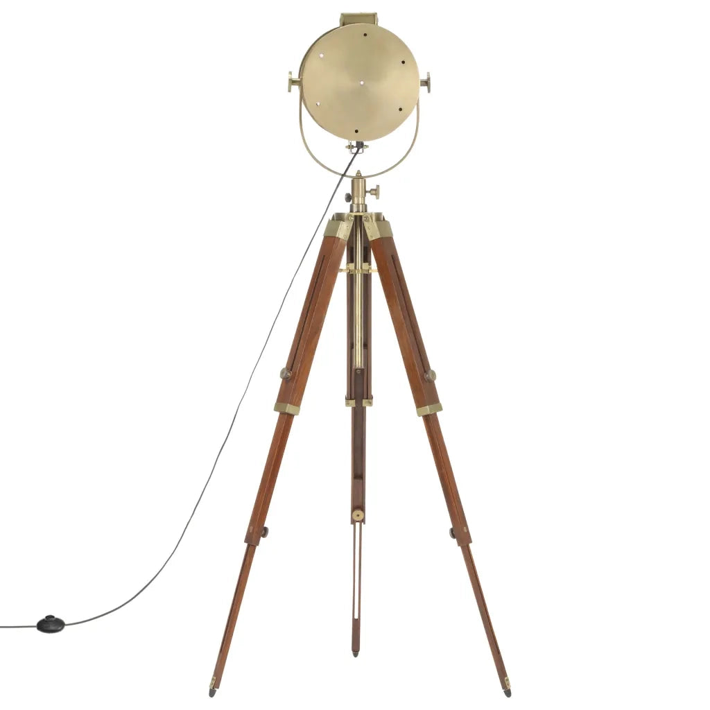 Lampada da Terra a Treppiede Legno Massello di Mango 165 cm 286112