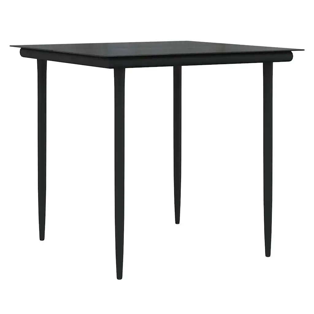 Set da Pranzo per Giardino con cuscino 3 pcs Nero polyrattan