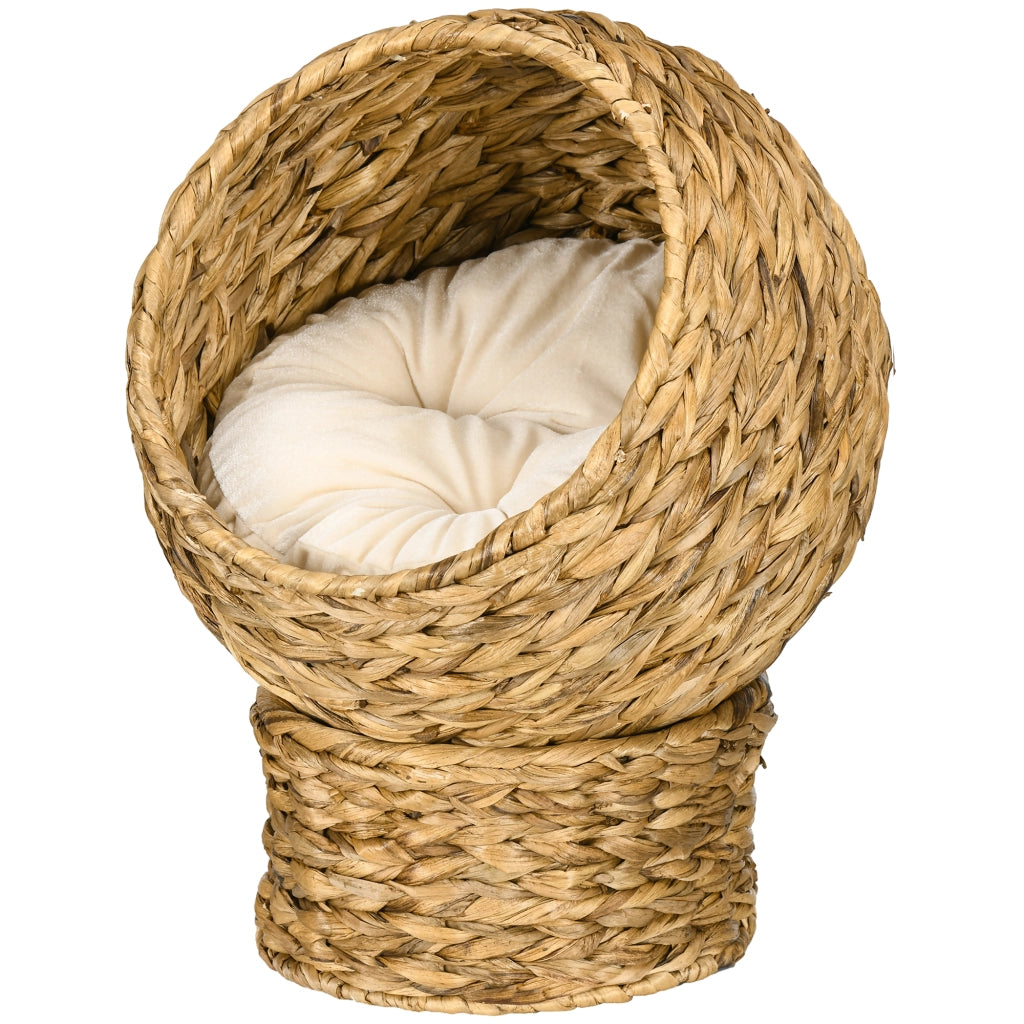 Letto a Soppalco per Gatti ¨C Minimal ¨C 40x37x51 cm Beige con Cuscino