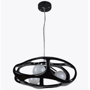 Lampadario a sospensione Lampex Amano nero 3xE27 Ø40cm