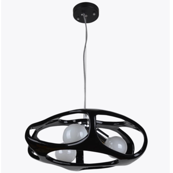 Lampadario a sospensione Lampex Amano nero 3xE27 Ø40cm