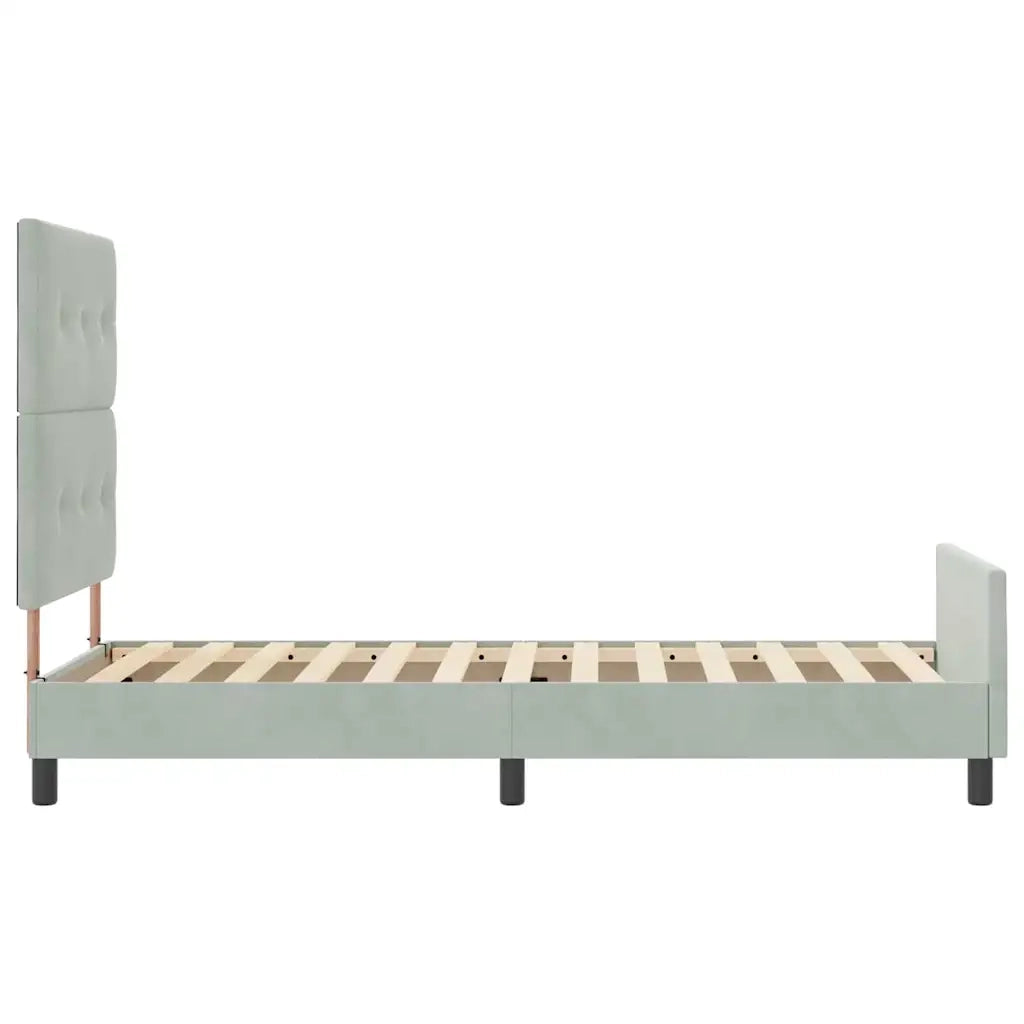 Letto a molle con testiera Grigio chiaro 100 x 200 cm Velluto 3344921