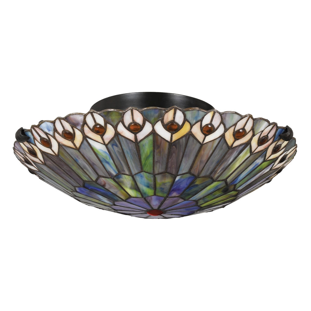Plafoniera Tiffany Watkins Quoizel 42cm multicolore 2xE27