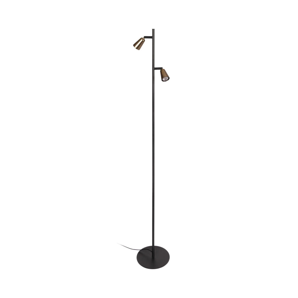 Lampada da terra TIANA Lucide 2 luci GU10 nero e oro