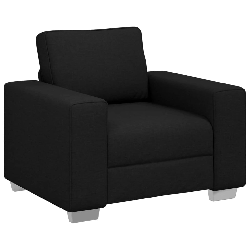Divano 3 pcs Nero 219 x 80 x 82 cm Tessuto misto lino 3324660
