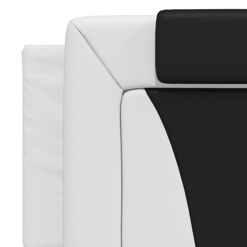Letto Viana con Materasso Bianco e Nero 160x200cm Similpelle
