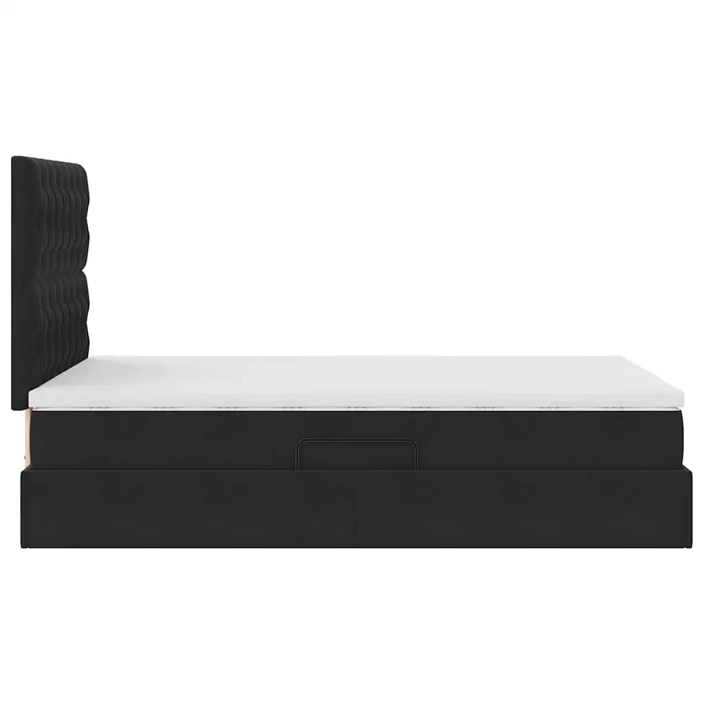 Letto con contenitore e materasso Nero 120 x 200 cm Velluto 3372083