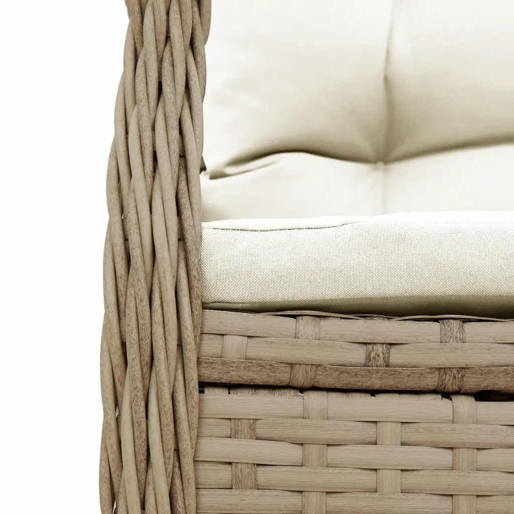 Set da Pranzo da Giardino 9 pz con Cuscini Beige in Polyrattan 3262895
