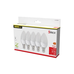 NOVA LAMPADA LED OLIVA E14 4,9W 3000K 5 PZ
