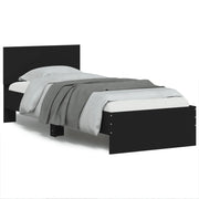 Giroletto con Testiera e LED Nero 75x190 cm 838842