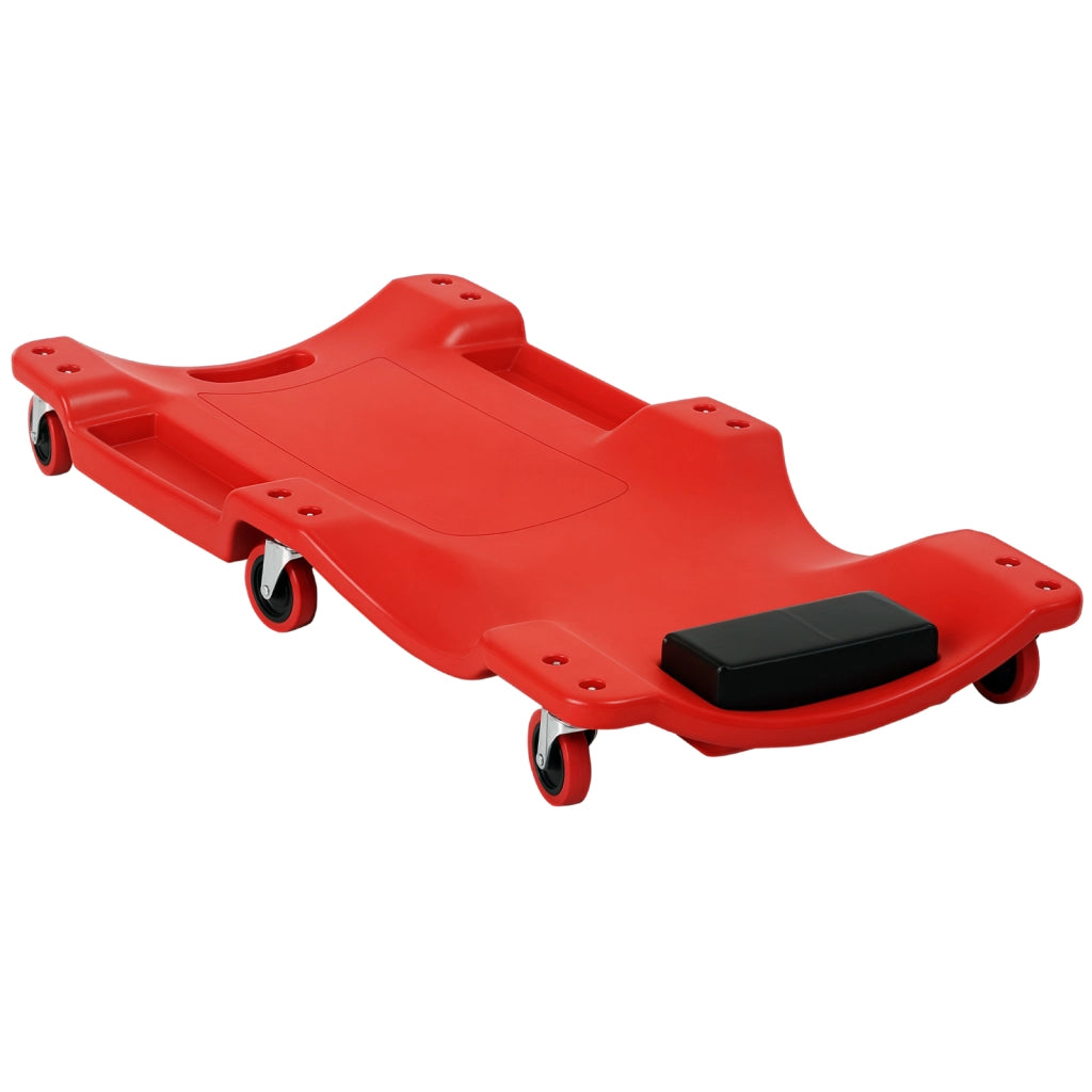Carrello Sottoauto con Poggiatesta ¨C Xylo ¨C Rosso 100x48x12 cm