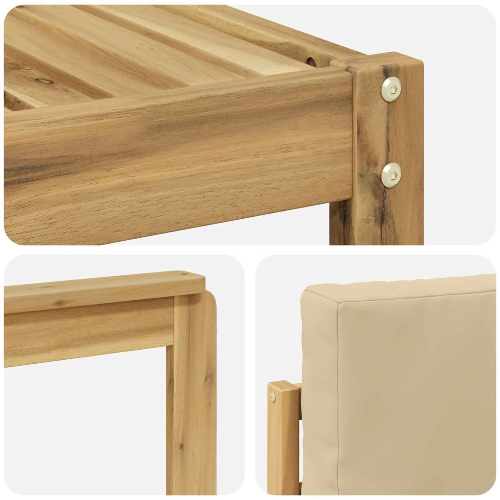 Set di divani da esterno con cuscino 5 pcs Bianco e Beige 3387587