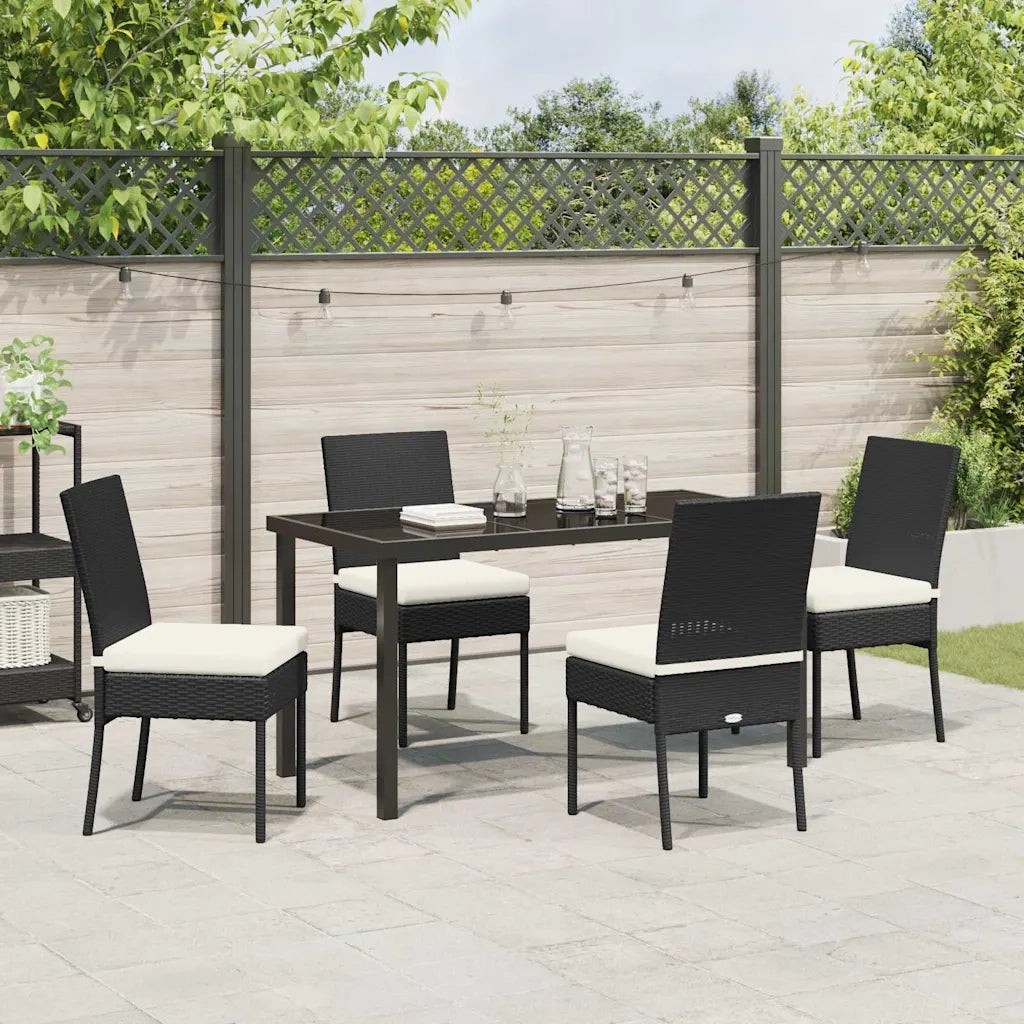 Set da Pranzo per Giardino 5 pcs Nero