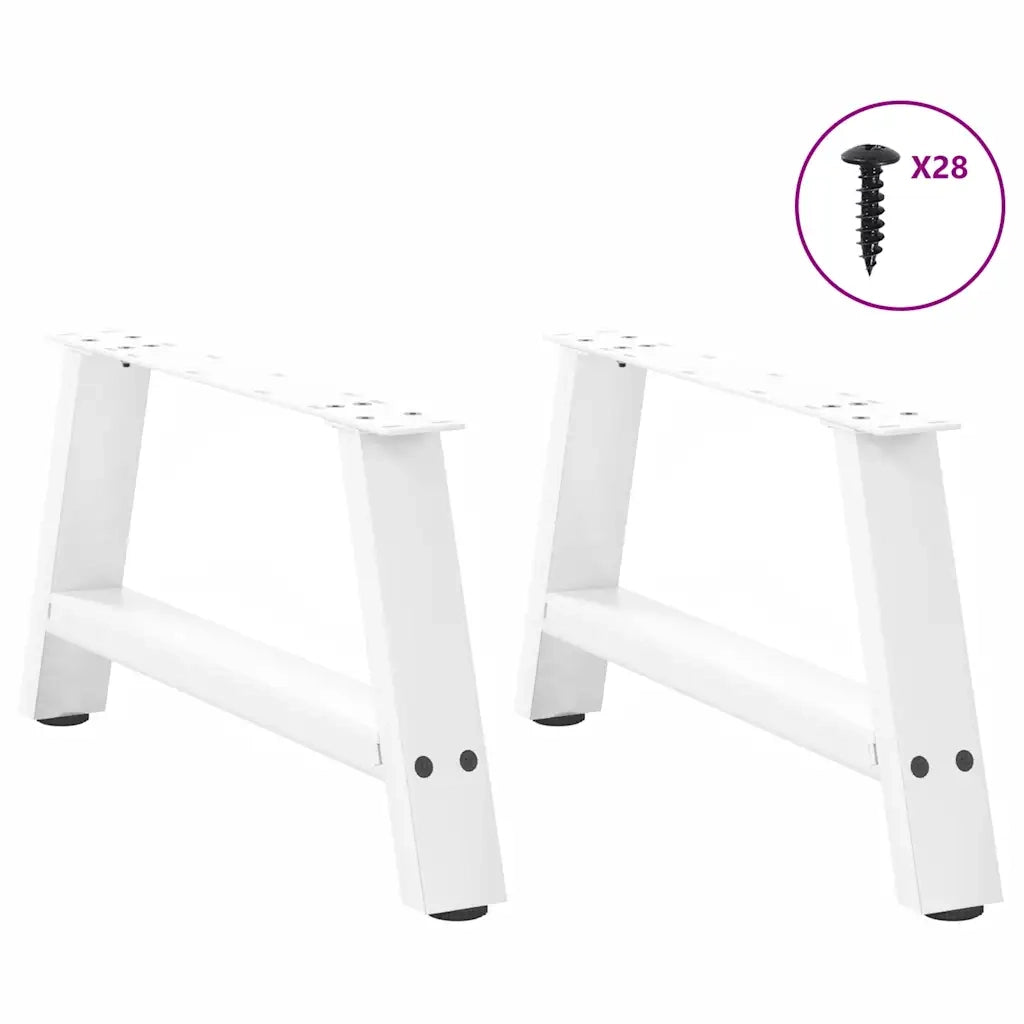 Gambe per Tavolino da Caffè a Forma di A 2 pz Bianche 60x(30-31) cm Acciaio 4012821