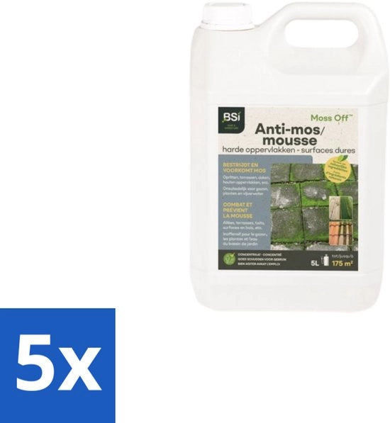 MossOff - Superfici Dure - 5 L - Confezione in Bulk - 5 pezzi