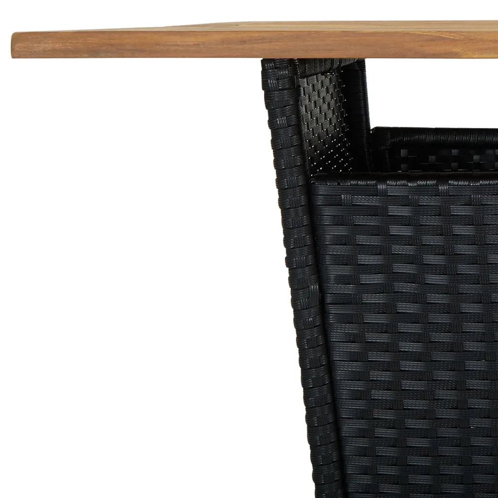 Set da Bar da Giardino 9 pz con Cuscini in Polyrattan Nero 3064862