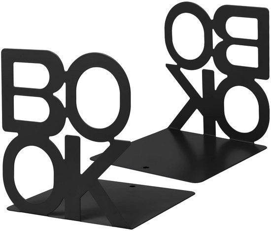 Supporti per libri in metallo - 2 pezzi - Design antiscivolo - Supporti stabili e flessibili per libri - Supporto per libri in metallo