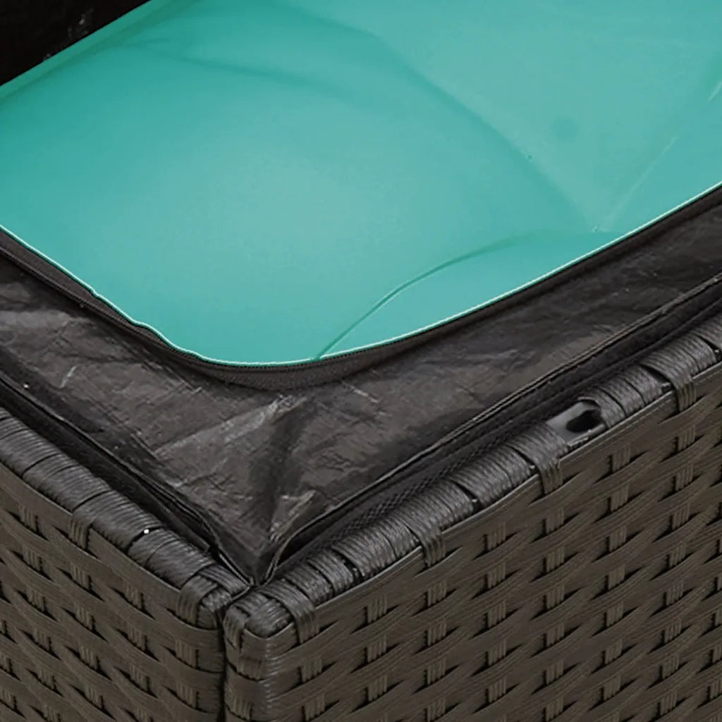 Set Divani da Giardino 8 pz con Cuscini Nero in Polyrattan
